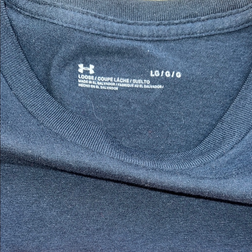 Under Armour Navy and Red Baseball Logo T-Shirt Size L - Picture 2 of 4